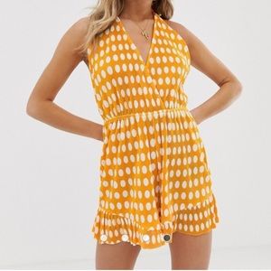 RIBBED YELLOW ROMPER